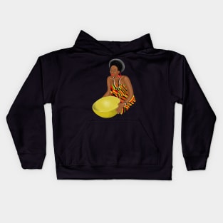 African Kente Girl Kids Hoodie